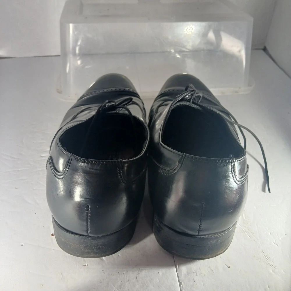 Florsheim Oxford Dress Shoes 10M Black Leather Cap Toe Brogue 20382 Formal Mens